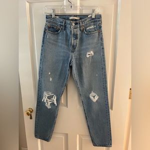 Levi Jeans wedgie icon fit ripped straight jeans size 26